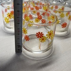 グラス コップ ガラス 花柄7個セットの画像