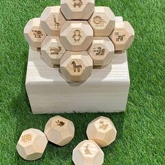 【18セット限り梅雨割】通常16,500円→梅雨割12,000円　脳トレ積み木ブロック　OHAKO ZOO　18個桐箱入りの画像