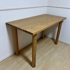 値下げ【無地良品_美品格安】オーク材 木製テーブル 　幅１２０×奥行６０ｃｍの画像