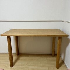 値下げ【無地良品_美品格安】オーク材 木製テーブル 　幅１２０×奥行６０ｃｍの画像