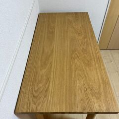 値下げ【無地良品_美品格安】オーク材 木製テーブル 　幅１２０×奥行６０ｃｍの画像