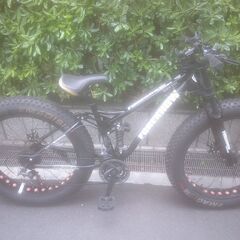 整備済み中古自転車　26インチ　税別￥27.800-　ファットバイク　21段変速　Wサスペンション　マットブラック510　スノーバイクの画像