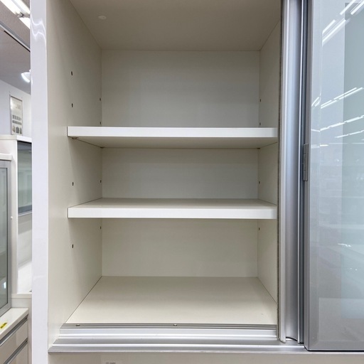松田家具　レンジボード　ブラウン×ホワイト　モイス加工　33,000円