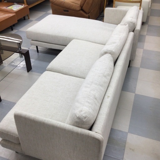 春日市?３人掛けカウチソファ?IDC大場家具?TERASOH?定価¥298,000