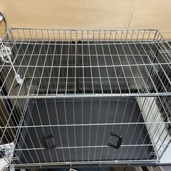 お話中　ペット用 犬用  折りたたみ式 ペットケージ Lサイズくらい 移動用 お出掛けにも！ 工具不要 全長930 幅570 高さ645 中古美品 ③の画像