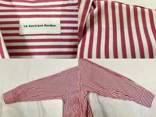 La boutique BonBon ストライプクロップドシャツ サイズ F シャツレディース 衣類 女性 服 タグ付き 未使用 LB