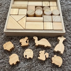 手作り国産ひのき積み木セットの画像