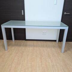 無印良品　ガラステーブル　幅150cm　奥行き60cm　高さ70cmの画像