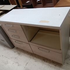 ★ジモティ割あり★ パモウナ 食器棚（下段のみ） ホワイト×ピン...