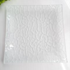 淡いグリーン  ガラス製  アジアン系  正方形  平皿2枚セットの画像