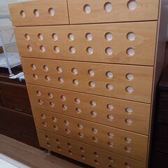 ★ジモティ割あり★  チェスト ナチュラル H121×D45×W...