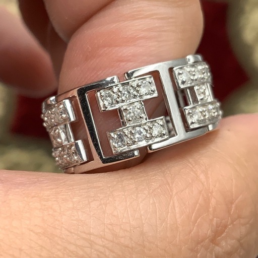 K18WG ダイヤモンド　リング　7.1g 約14号　0.5ct