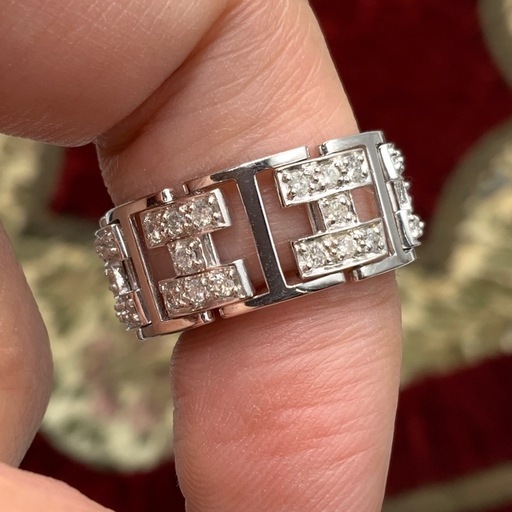 K18WG ダイヤモンド　リング　7.1g 約14号　0.5ct