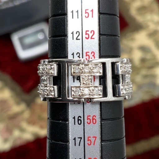 K18WG ダイヤモンド　リング　7.1g 約14号　0.5ct