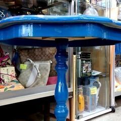 象嵌 ティーテーブル ブルー 高さ：約60㎝ カフェテーブル イタリア