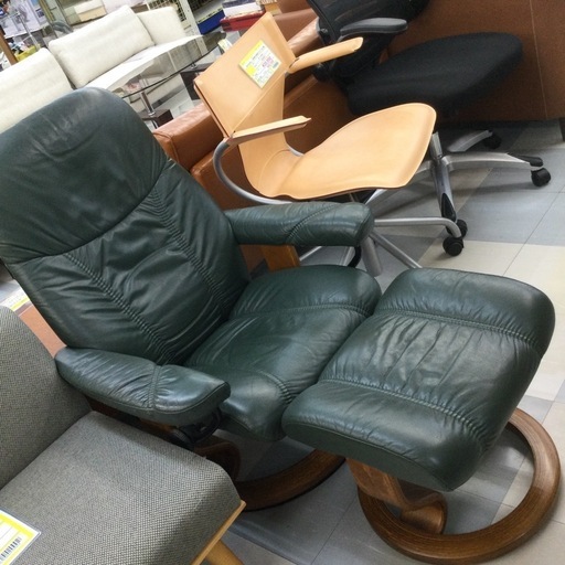 春日市?1人掛けリクライニングチェア?オットマン付き?手動リクライニング?定価¥78,800?エコーネス