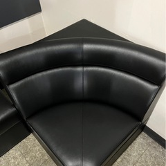 テンポス　業務用ソファ ボックスソファ Rコーナー ブラック 幅...