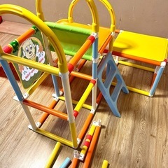 おりたたみロングスロープジム ジャングルジム 折りたたみ 室内 遊具 すべり台の画像