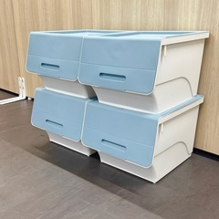 🌟A1113‼️ サンカ フロック 重ねて使える蓋付き衣装ケース ブルー おしゃれな大容量収納　1個800円🌟の画像