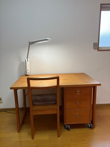 コレクション 天然木 学習机セット、卓上ライト