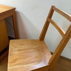 天然木　学習机セット、卓上ライトの画像