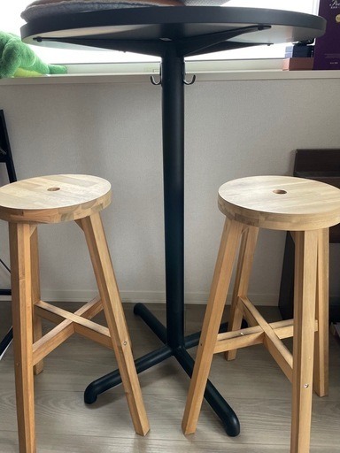 【15000円→9,600円】IKEAハイテーブル&チェア　バー用家具