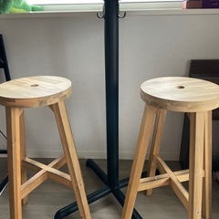 【15000円→9,600円】IKEAハイテーブル&チェア　バー用家具の画像