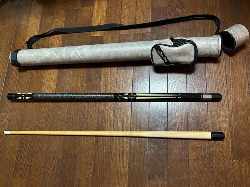 【美品】ビリヤードキュー　ケース&グローブセット