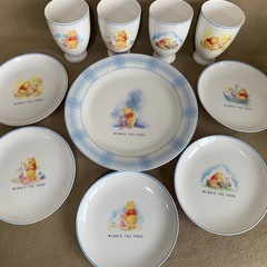 ディズニーくまのプーさん カップ　プレート　大皿セット　三郷陶器の画像