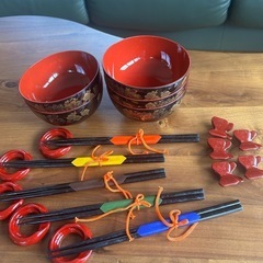 新品 お椀　
箸 箸置き5セット