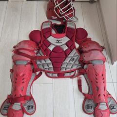 Mizuno PROキャッチャー用プロテクターセット レッド