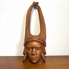 エスニック 木彫り 仮面 アフリカ アジアン 民芸品 マスク 壁掛け