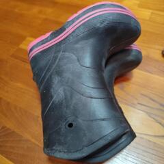 長靴　黒　ピンク　18cm-19cmの画像