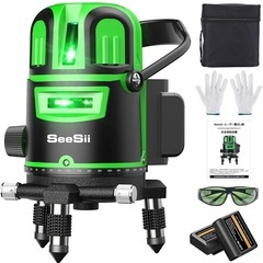 レーザー墨出し器 グリーン レーザー水平器 5ライン 4方向大矩...