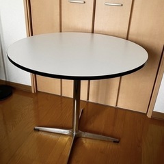 ダイニングテーブル　円形テーブル　家具　白　80cm カフェテー...