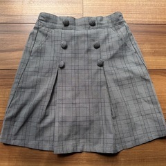 バースデイ AnkAnk グレー×チェック柄 スカート 140cm