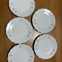 ★未使用品★有田焼　深川製磁　とんぼ　中皿揃　5枚セット　直径約...