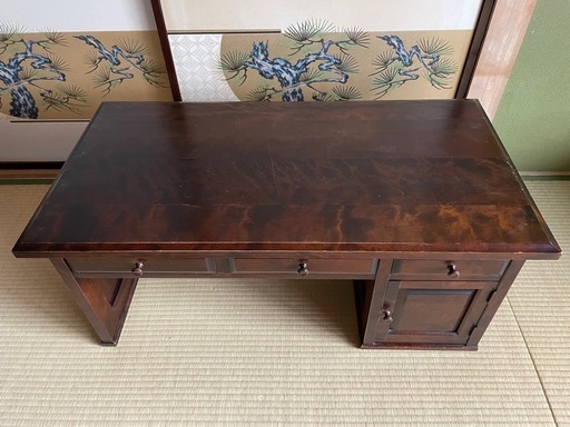 「北海道民芸家具」文机 座机 袖付き　和風　　古民家風　テーブル　ローテーブル 北海道民芸家具」文机 座机 袖付き 和風 民芸家具風 古民家風 テーブル