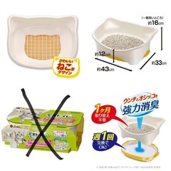  デオトイレ 猫用トイレ本体 子猫~5Kgの成猫使用可能　ナチュラルアイボリー＆イエ ロー
の画像