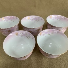 翠泉　桜　縁取りゴールド　湯呑み　5個セット
