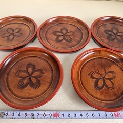 木製　茶托　コースター 5個セットの画像