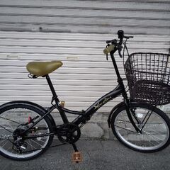 [アイジュサイクル]20吋 折り畳み自転車 外装6段/ブラック