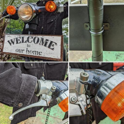 面白い看板 バイカーかかし 自立式 電飾看板 目を引く看板 #アメリカン 面白い看板 バイカーかかし 自立式 電飾看板 目を引く看板 #アメリカン