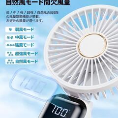 【新品】ハンディファン ホワイト USB充電式 3段階風量調節 折りたたみ式の画像
