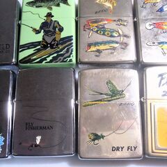 魚や釣り　毛ばりやルアー　１０個のまとめ売り　ZIPPO正規品の画像