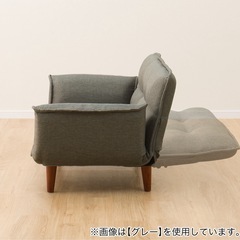 ニトリ　2人掛けコンパクトカウチソファ(ブラック)の画像