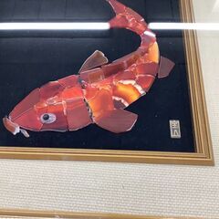 額縁 宝石画 貴石画 鯉 美術 骨董 の画像