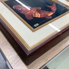 額縁 宝石画 貴石画 鯉 美術 骨董 の画像