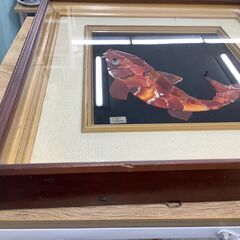 額縁 宝石画 貴石画 鯉 美術 骨董 の画像