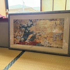 国宝　桜図の絵画　額装済み　細やかな金の輝きが美しい一枚ですの画像
